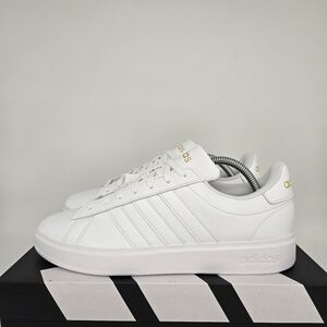 New adidas Grand Court 2.0 Cloud White Gold Metallic Women's Shoes Size 7
